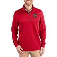 Men's Cutter & Buck Maryland Terrapins DryTec Traverse Stretch Eco Tri-Blend Quarter-Zip Pullover