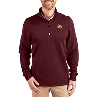 Men's Cutter & Buck  Maroon Texas State Bobcats DryTec Traverse Stretch Eco Tri-Blend Quarter-Zip Pullover