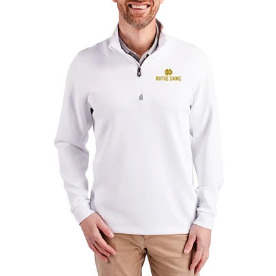 Men's Cutter & Buck Notre Dame Fighting Irish DryTec Traverse Stretch Eco Tri-Blend Quarter-Zip Pullover