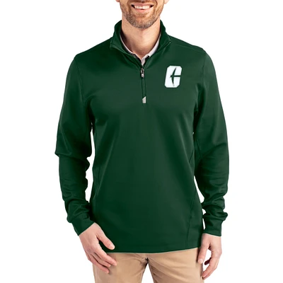 Men's Cutter & Buck  Hunter Green Charlotte 49ers DryTec Traverse Stretch Eco Tri-Blend Quarter-Zip Pullover
