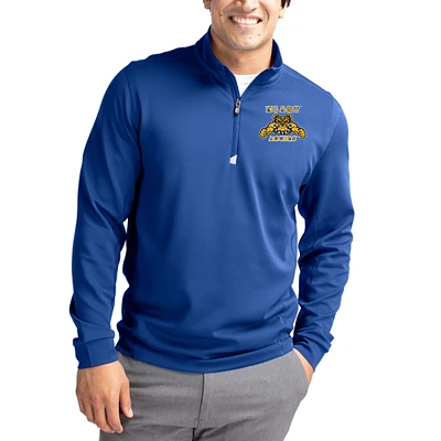 Men's Cutter & Buck  Blue North Carolina A&T Aggies DryTec Traverse Stretch Eco Tri-Blend Quarter-Zip Pullover