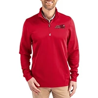 Men's Cutter & Buck Jacksonville State Gamecocks DryTec Traverse Stretch Eco Tri-Blend Quarter-Zip Pullover