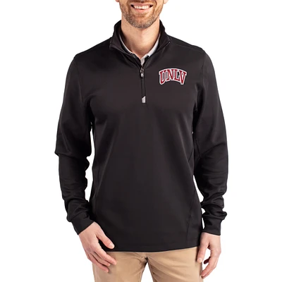 Men's Cutter & Buck UNLV Rebels DryTec Traverse Stretch Eco Tri-Blend Quarter-Zip Pullover