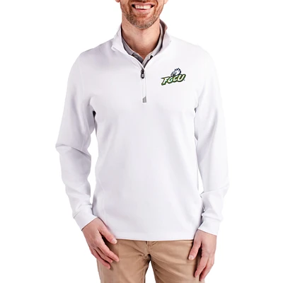 Men's Cutter & Buck Florida Gulf Coast Eagles DryTec Traverse Stretch Eco Tri-Blend Quarter-Zip Pullover