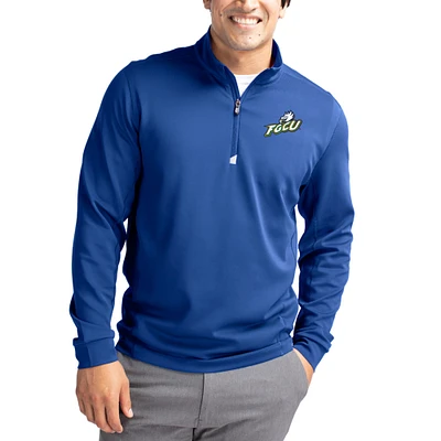 Men's Cutter & Buck Florida Gulf Coast Eagles DryTec Traverse Stretch Eco Tri-Blend Quarter-Zip Pullover