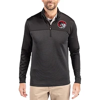 Men's Cutter & Buck Winston-Salem State Rams Traverse Stretch Eco Stripe DryTec Tri-Blend Quarter-Zip Pullover