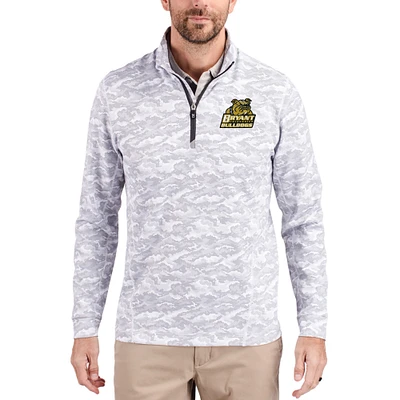 Men's Cutter & Buck  Gray Bryant Bulldogs Traverse Stretch Eco Camo DryTec Tri-Blend Quarter-Zip Pullover