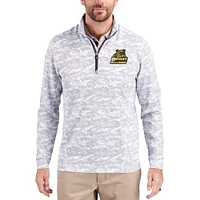 Men's Cutter & Buck  Gray Bryant Bulldogs Traverse Stretch Eco Camo DryTec Tri-Blend Quarter-Zip Pullover