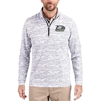 Men's Cutter & Buck  Gray Georgia Southern Eagles Traverse Stretch Eco Camo DryTec Tri-Blend Quarter-Zip Pullover