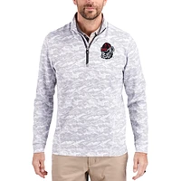 Men's Cutter & Buck  Gray Georgia Bulldogs Traverse Stretch Eco Camo DryTec Tri-Blend Quarter-Zip Pullover