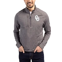 Women's Cutter & Buck Heather Oklahoma Sooners Adapt Eco Knit Stretch Recycled DryTec Raglan Quarter-Zip Pullover