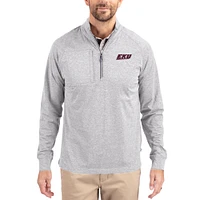 Women's Cutter & Buck Heather Eastern Kentucky Colonels Adapt Eco Knit Stretch Recycled DryTec Raglan Quarter-Zip Pullover