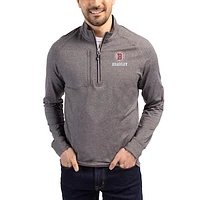 Women's Cutter & Buck Heather Bradley Braves Adapt Eco Knit Stretch Recycled DryTec Raglan Quarter-Zip Pullover