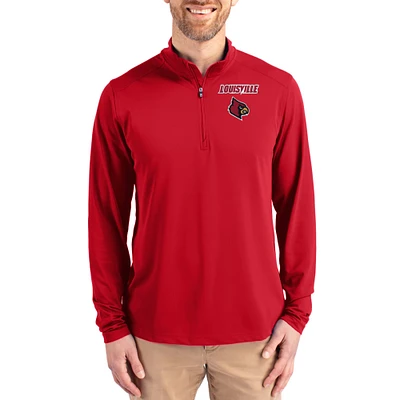 Men's Cutter & Buck  Red Louisville Cardinals Virtue DryTec Quarter-Zip Pullover
