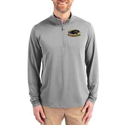 Men's Cutter & Buck  Gray Wisconsin-Milwaukee Panthers Virtue DryTec Quarter-Zip Pullover
