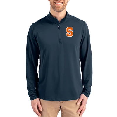 Men's Cutter & Buck  Navy Syracuse Orange Virtue DryTec Quarter-Zip Pullover