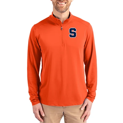 Men's Cutter & Buck  Orange Syracuse Virtue DryTec Quarter-Zip Pullover