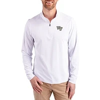 Men's Cutter & Buck  White Wake Forest Demon Deacons Virtue DryTec Quarter-Zip Pullover