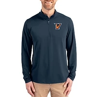 Men's Cutter & Buck  Navy Texas-Rio Grande Valley Vaqueros Virtue DryTec Quarter-Zip Pullover