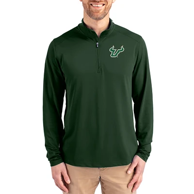 Men's Cutter & Buck  Hunter Green South Florida Bulls Virtue DryTec Quarter-Zip Pullover