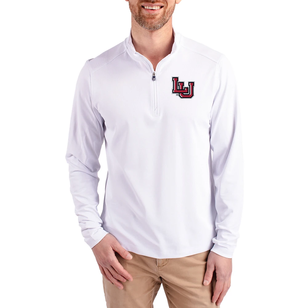 Men's Cutter & Buck White Lamar Cardinals Virtue DryTec Quarter-Zip Pullover