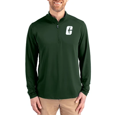 Men's Cutter & Buck  Hunter Green Charlotte 49ers Virtue DryTec Quarter-Zip Pullover