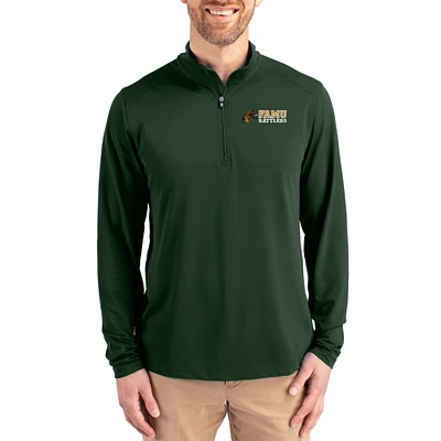 Men's Cutter & Buck  Hunter Green Florida A&M Rattlers Virtue DryTec Quarter-Zip Pullover