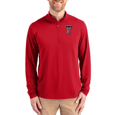 Men's Cutter & Buck  Red Texas Tech Raiders Virtue DryTec Quarter-Zip Pullover