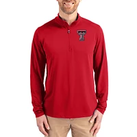 Men's Cutter & Buck  Red Texas Tech Raiders Virtue DryTec Quarter-Zip Pullover