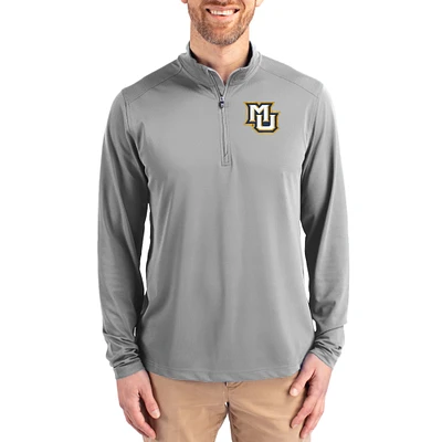 Men's Cutter & Buck  Gray Marquette Golden Eagles Virtue DryTec Quarter-Zip Pullover