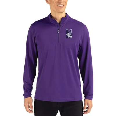 Men's Cutter & Buck  Purple Northwestern Wildcats Virtue DryTec Quarter-Zip Pullover