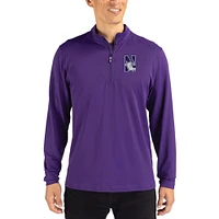 Men's Cutter & Buck  Purple Northwestern Wildcats Virtue DryTec Quarter-Zip Pullover