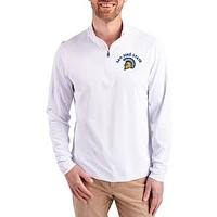 Men's Cutter & Buck San Jose State Spartans Virtue DryTec Quarter-Zip Pullover
