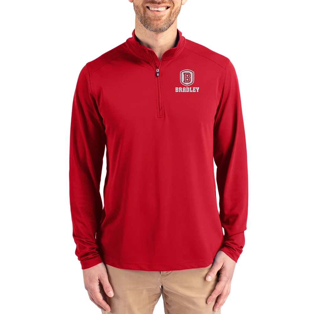 Men's Cutter & Buck Bradley Braves Virtue DryTec Quarter-Zip Pullover