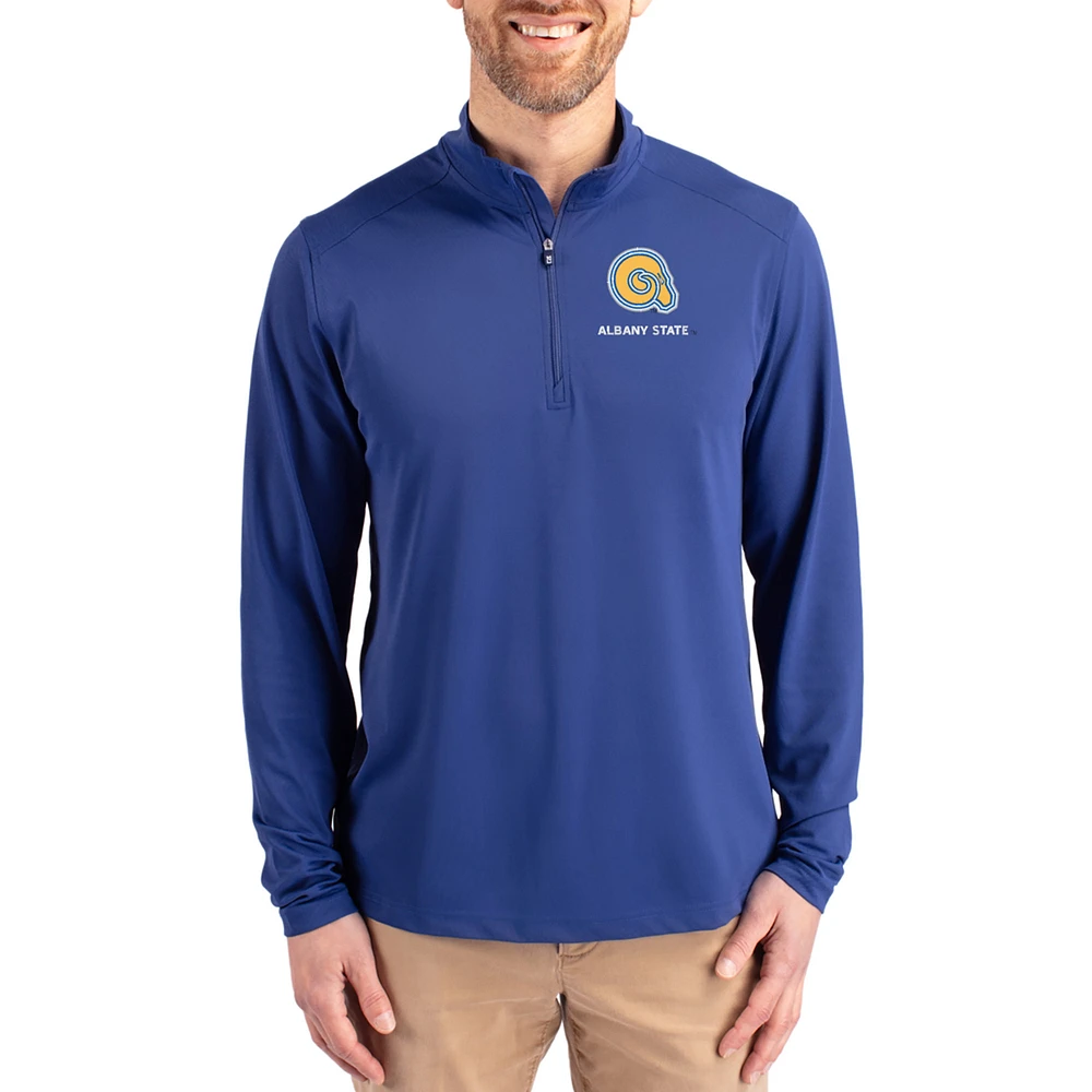 Men's Cutter & Buck Albany State Golden Rams Virtue DryTec Quarter-Zip Pullover