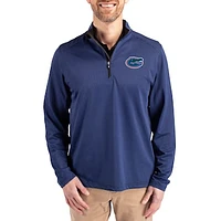 Men's Cutter & Buck Florida Gators Virtue Micro Stripe DryTec Quarter-Zip Pullover