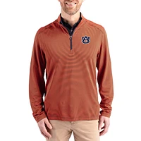 Men's Cutter & Buck Auburn Tigers Virtue Micro Stripe DryTec Quarter-Zip Pullover