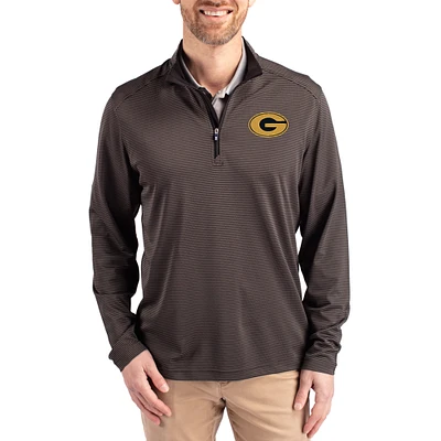 Men's Cutter & Buck Grambling Tigers Virtue Micro Stripe DryTec Quarter-Zip Pullover