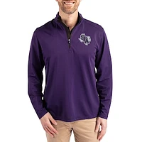 Men's Cutter & Buck Stephen F Austin Lumberjacks Virtue Micro Stripe DryTec Quarter-Zip Pullover