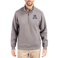 Men's Cutter & Buck  Gray Arizona Wildcats Roam Eco Recycled Quarter-Zip Pullover
