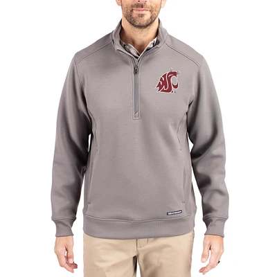 Men's Cutter & Buck Washington State Cougars Roam Eco Recycled Quarter-Zip Pullover