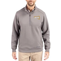 Men's Cutter & Buck  Gray Northern Arizona Lumberjacks Roam Eco Recycled Quarter-Zip Pullover