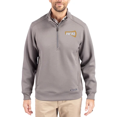 Men's Cutter & Buck  Gray Northern Arizona Lumberjacks Roam Eco Recycled Quarter-Zip Pullover