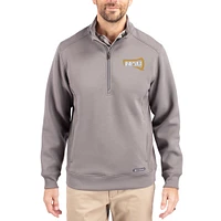 Men's Cutter & Buck  Gray Northern Arizona Lumberjacks Roam Eco Recycled Quarter-Zip Pullover