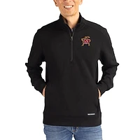 Men's Cutter & Buck  Black Maryland Terrapins Roam Eco Recycled Quarter-Zip Pullover