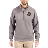 Men's Cutter & Buck  Gray Oregon State Beavers Roam Eco Recycled Quarter-Zip Pullover