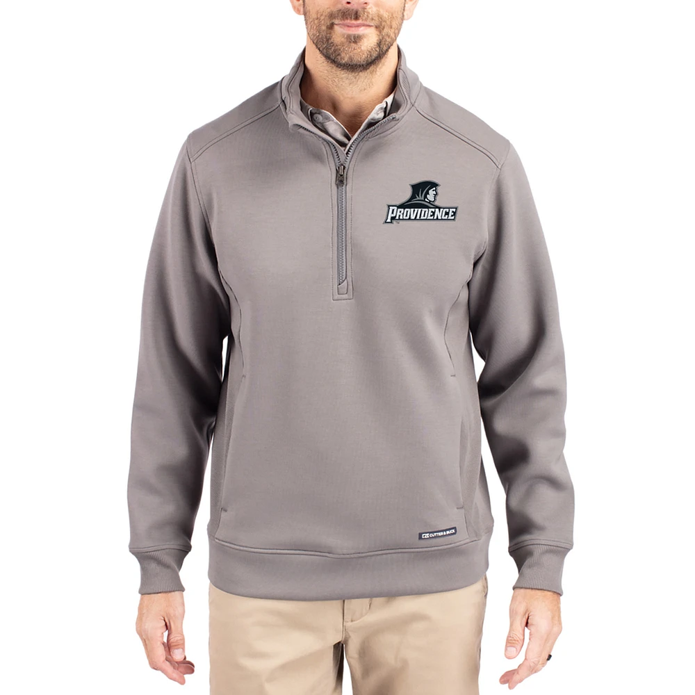 Men's Cutter & Buck Gray Providence Friars Roam Eco Recycled Quarter-Zip Pullover