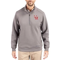 Men's Cutter & Buck  Gray Ole Miss Rebels Roam Eco Recycled Quarter-Zip Pullover