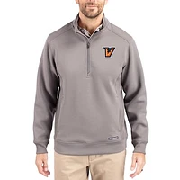 Men's Cutter & Buck  Gray Texas-Rio Grande Valley Vaqueros Roam Eco Recycled Quarter-Zip Pullover