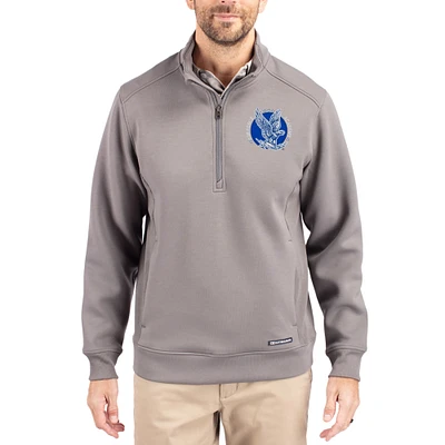 Men's Cutter & Buck  Gray Air Force Falcons Roam Eco Recycled Quarter-Zip Pullover